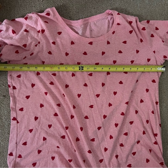 St. John’s Bay Heart Print T-Shirt Feminine Girly Valentine’s Day Pink Red XXL - Picture 6 of 6